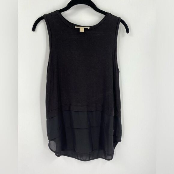 Michael Kors Tops - Michael Kors Black Sleeveless Layered Hem Blouse size M
